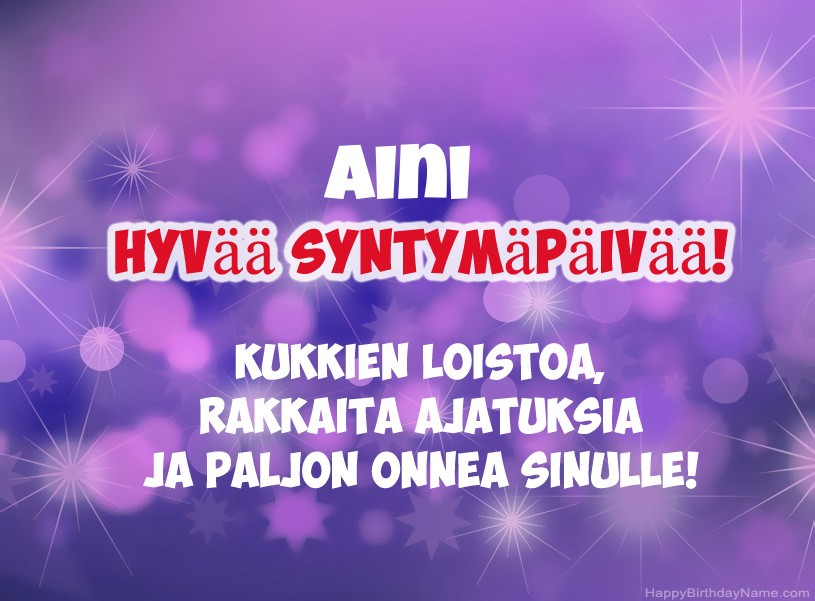 Onnittelut Aini onnea!