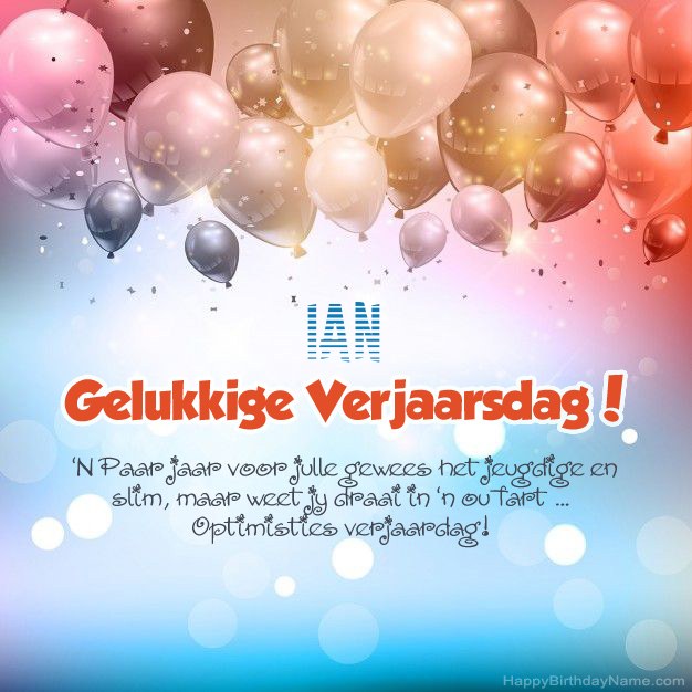 Gedigte op verjaardag vir Ian