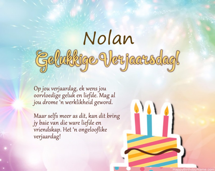 Gelukkige verjaardag Nolan in vers