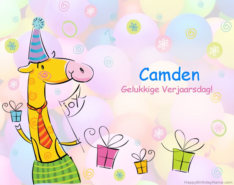 Kinders geluk met die gelukkige verjaardag van Camden