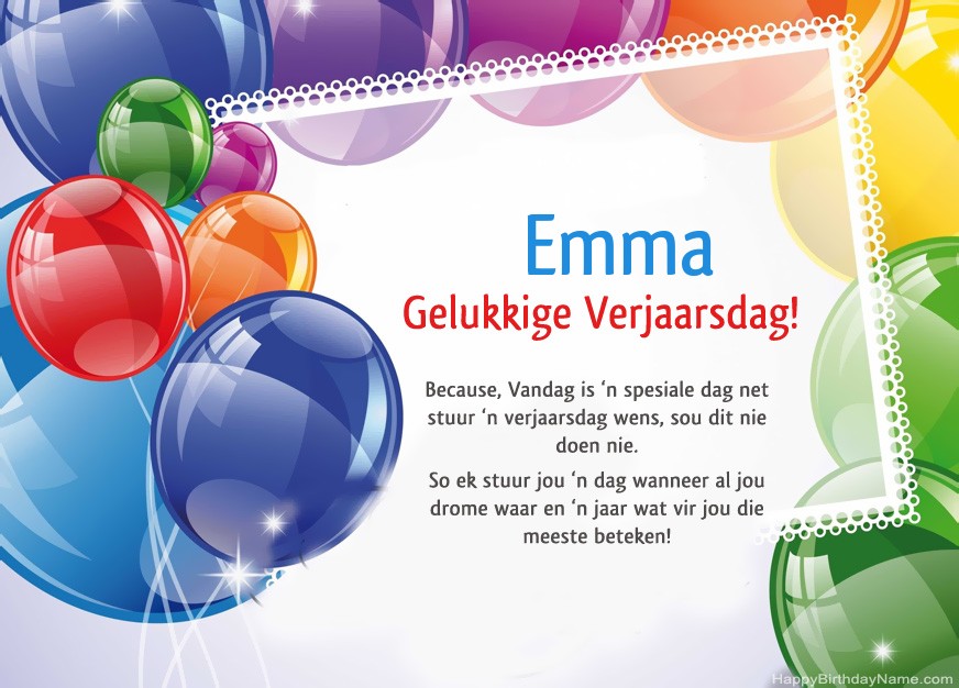 Gelukkige verjaardag Emma!