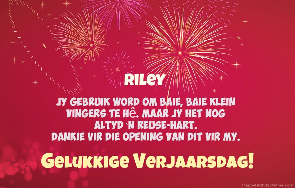 Gelukkige verjaardag Riley, pragtige gedigte