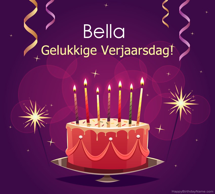 Snaakse groete vir gelukkige verjaardag Bella-foto