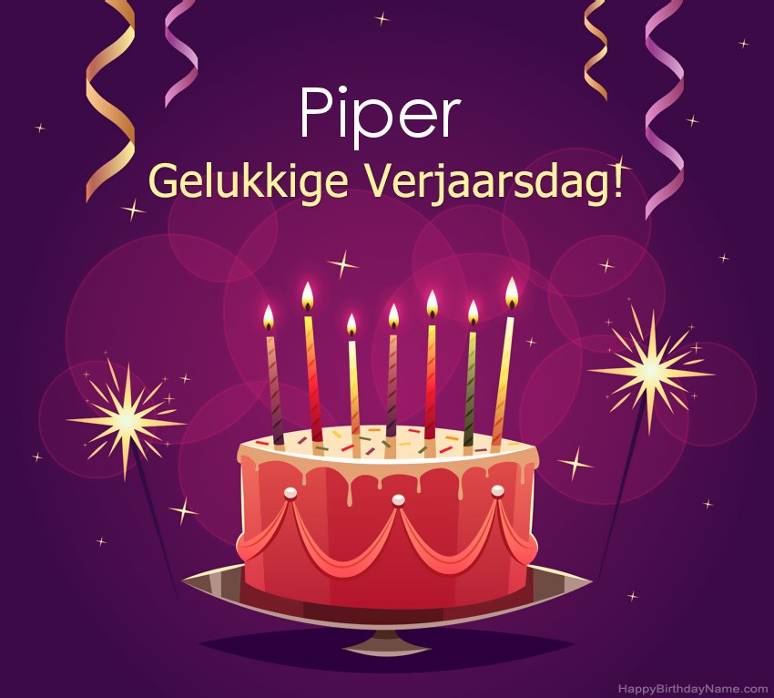 Snaakse groete vir gelukkige verjaardag Piper-foto