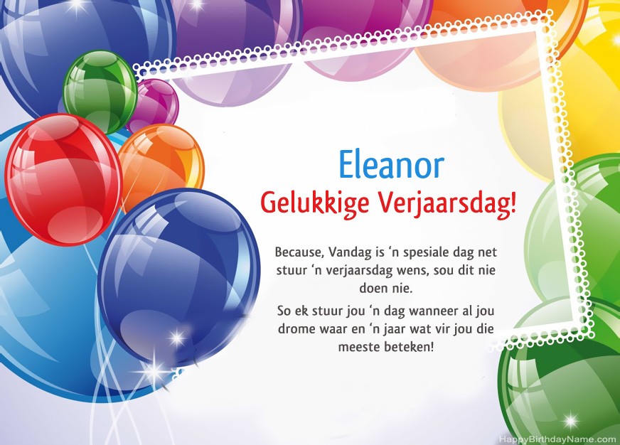 Gelukkige verjaardag Eleanor!