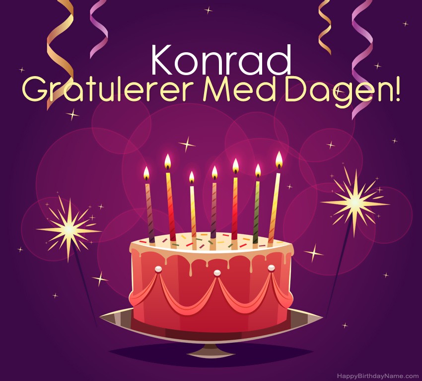 Vakre Gratulerer med fødselsdagskort til Konrad