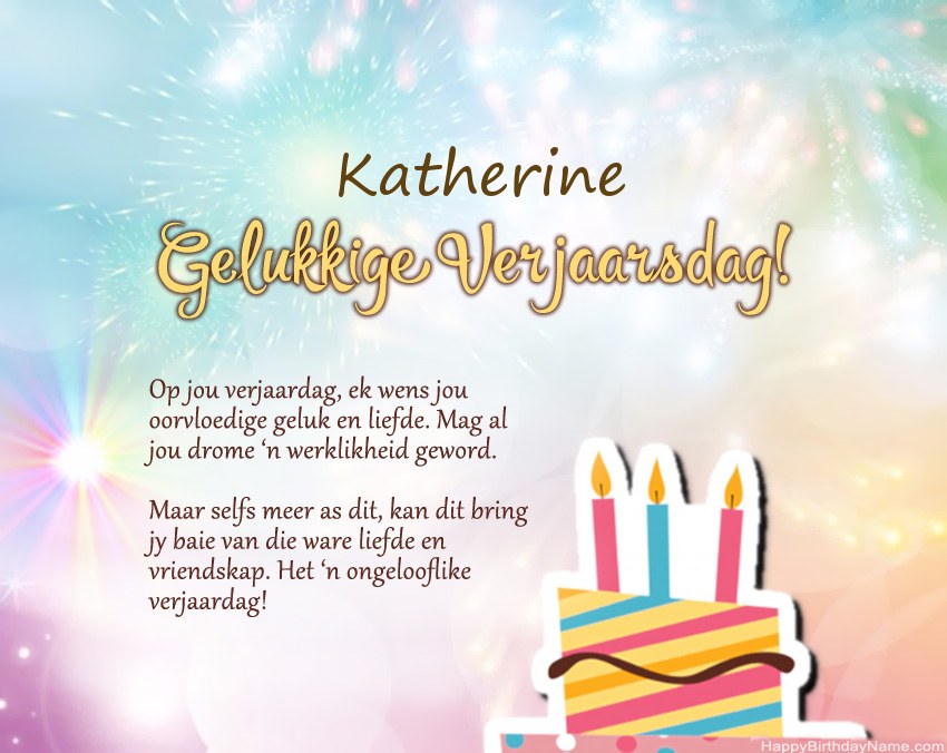 Gelukkige verjaardag Katherine in vers
