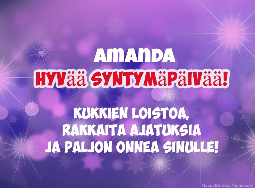Onnittelut Amanda onnea!