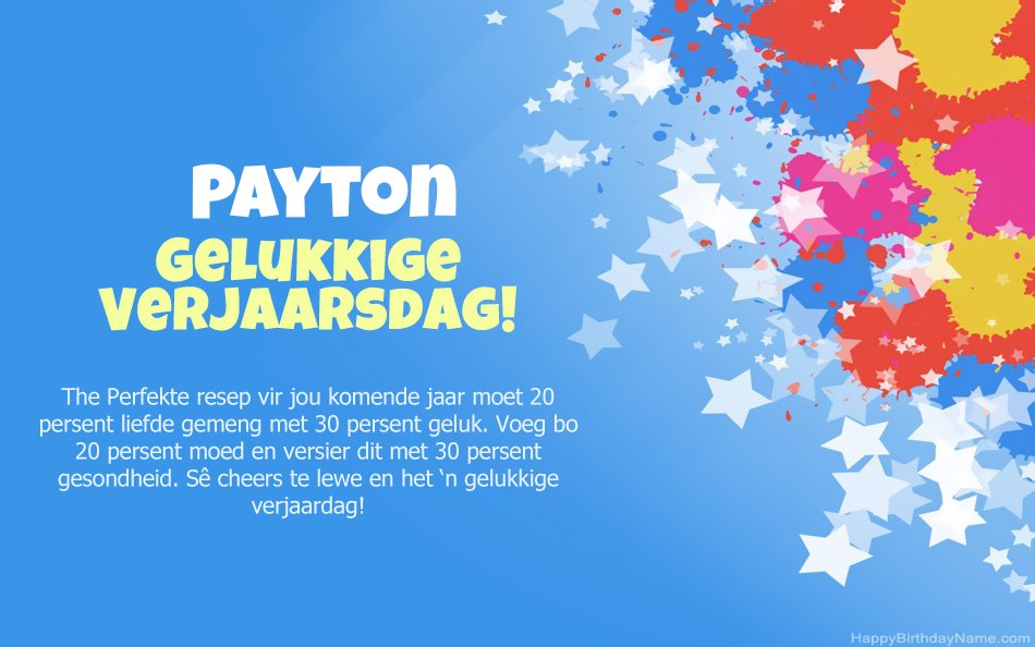 Baie geluk met die verjaarsdag van Payton