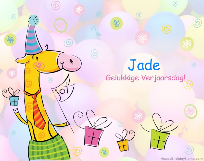 Kinders geluk met die gelukkige verjaardag van Jade