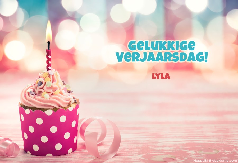 Laai gelukkige verjaardagkaartjie Lyla gratis af