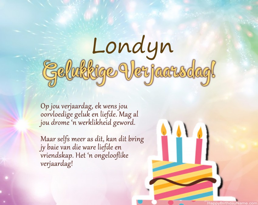 Gelukkige verjaardag Londyn in vers
