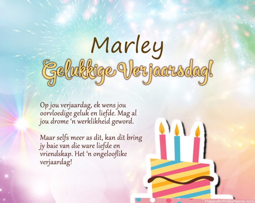 Gelukkige verjaardag Marley in vers