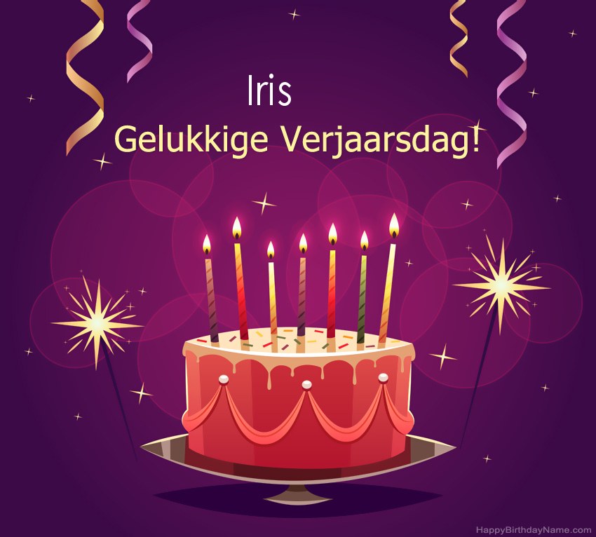 Snaakse groete vir gelukkige verjaardag Iris-foto