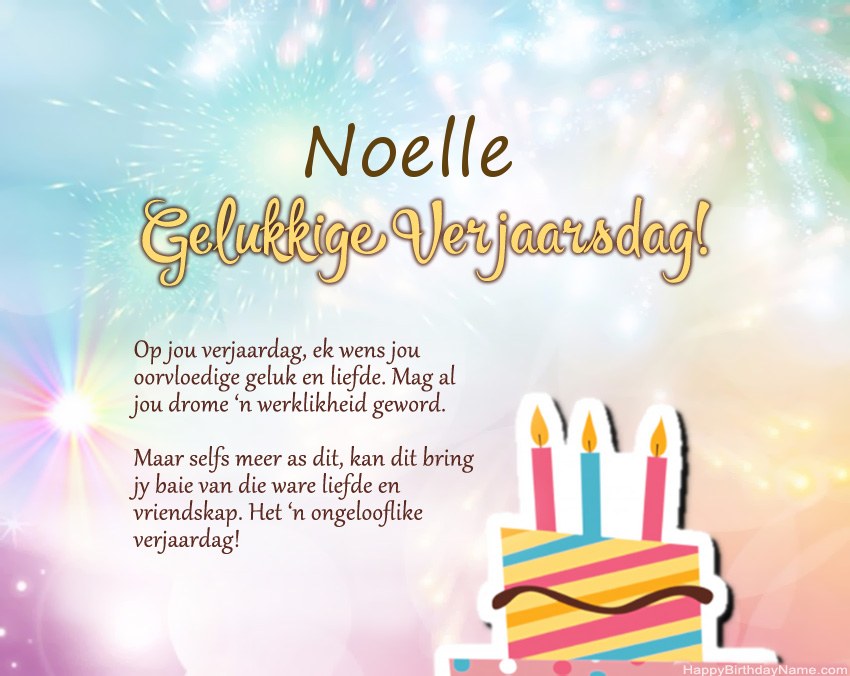 Gelukkige verjaardag Noelle in vers