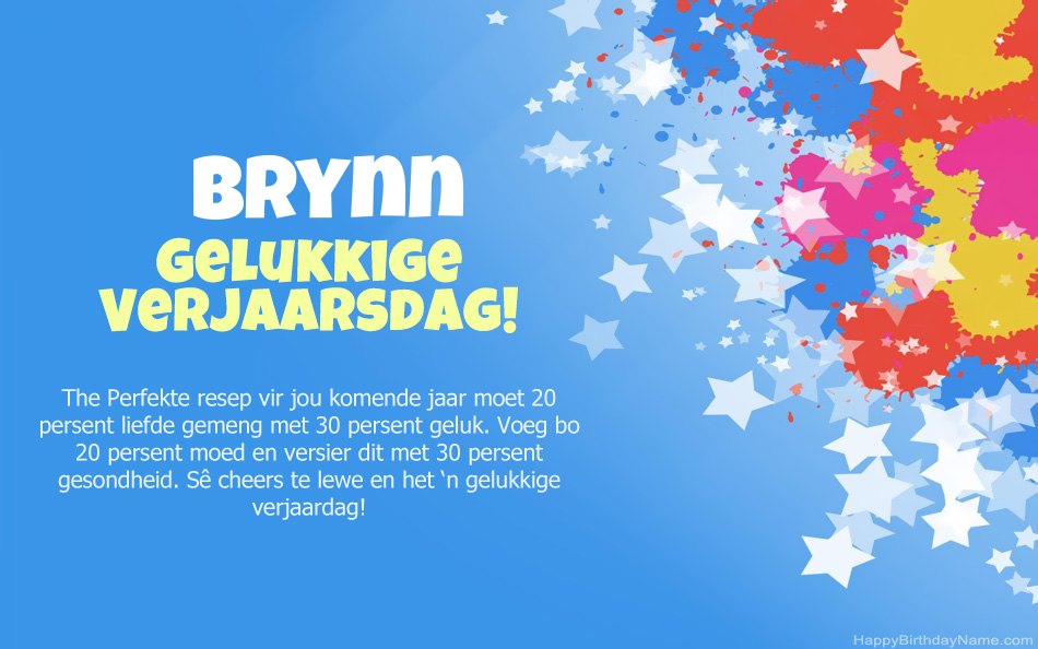 Baie geluk met die verjaarsdag van Brynn