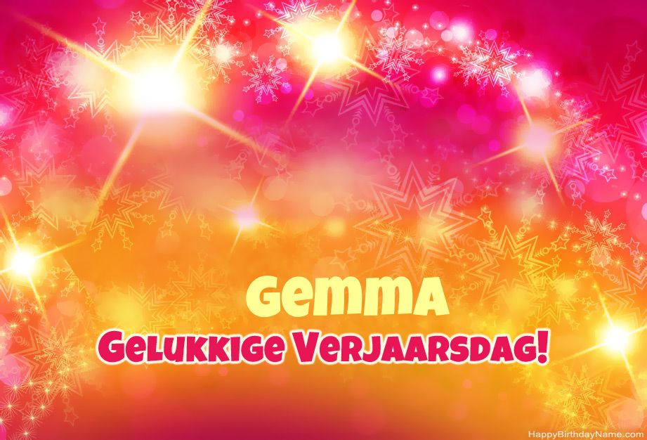 Baie geluk met die gelukkige verjaardag van Gemma