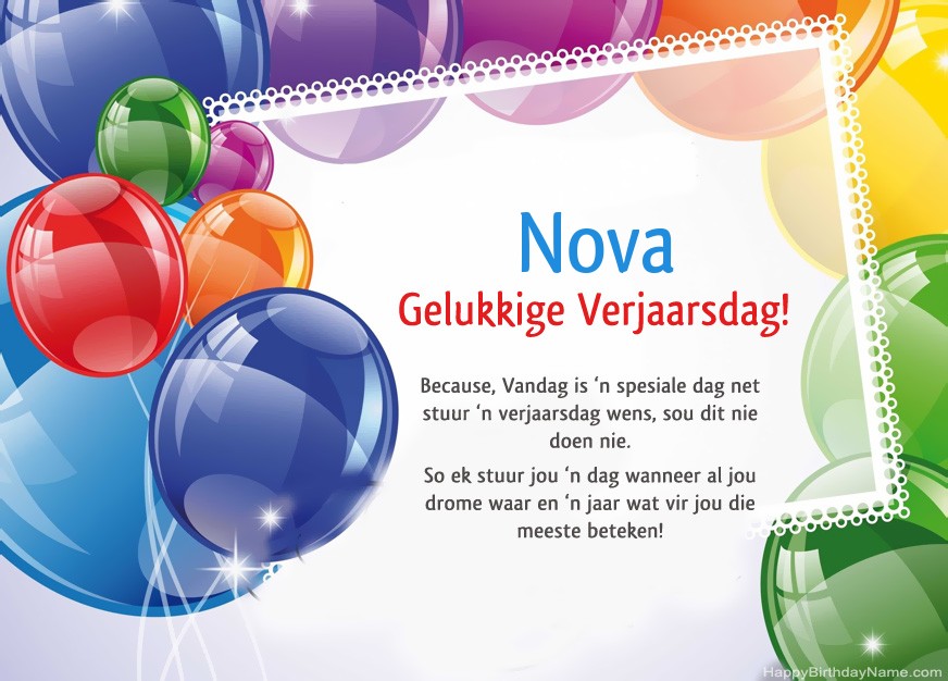 Gelukkige verjaardag Nova!