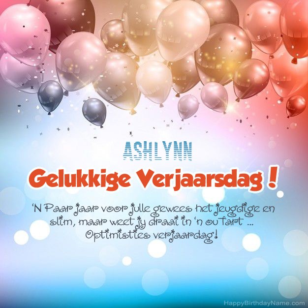 Gedigte op verjaardag vir Ashlynn