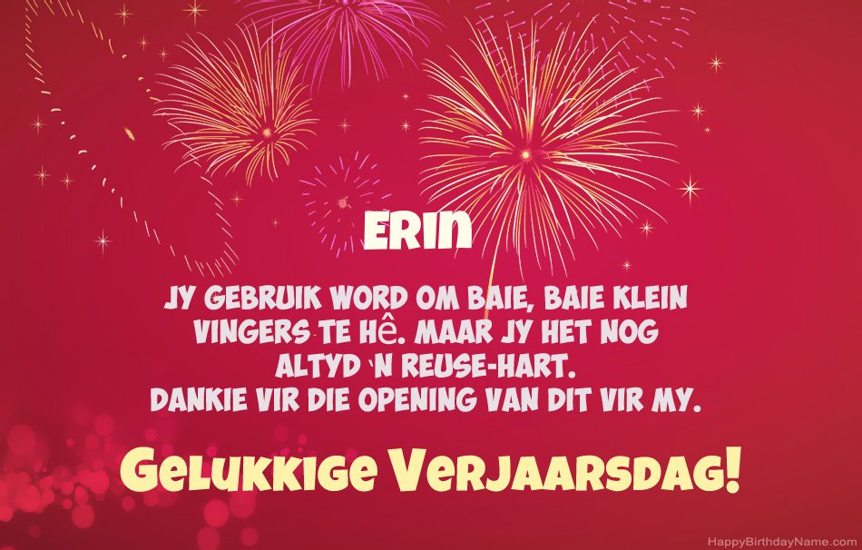 Gelukkige verjaardag Erin, pragtige gedigte