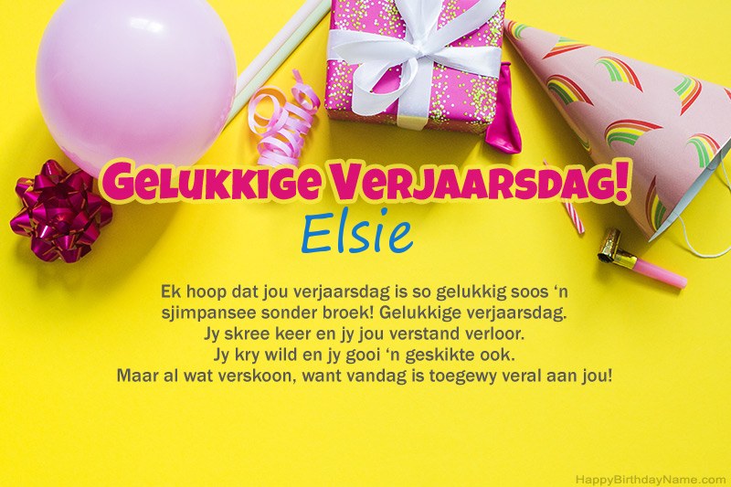 Gelukkige verjaardag Elsie in prosa