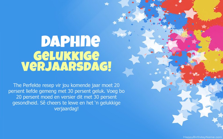 Baie geluk met die verjaarsdag van Daphne