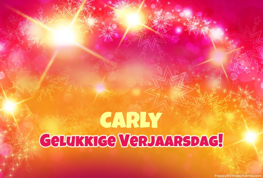 Baie geluk met die gelukkige verjaardag van Carly