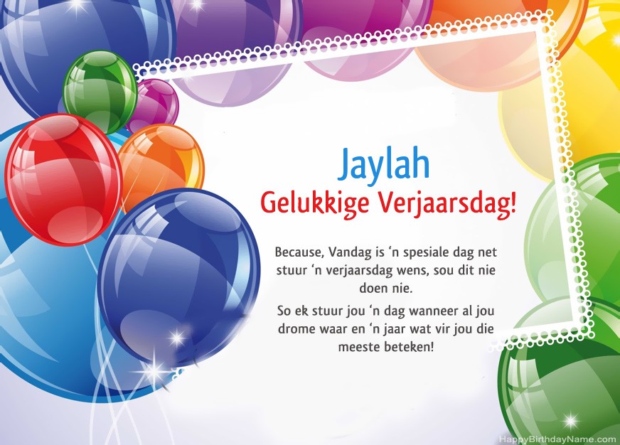 Gelukkige verjaardag Jaylah!