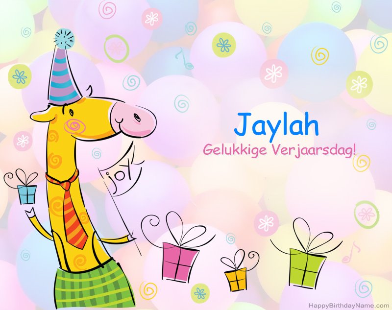 Kinders geluk met die gelukkige verjaardag van Jaylah