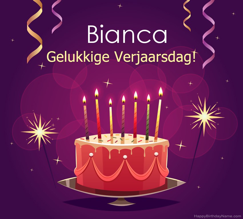 Snaakse groete vir gelukkige verjaardag Bianca-foto