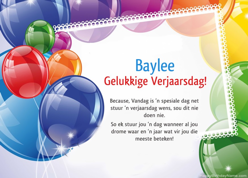 Gelukkige verjaardag Baylee!