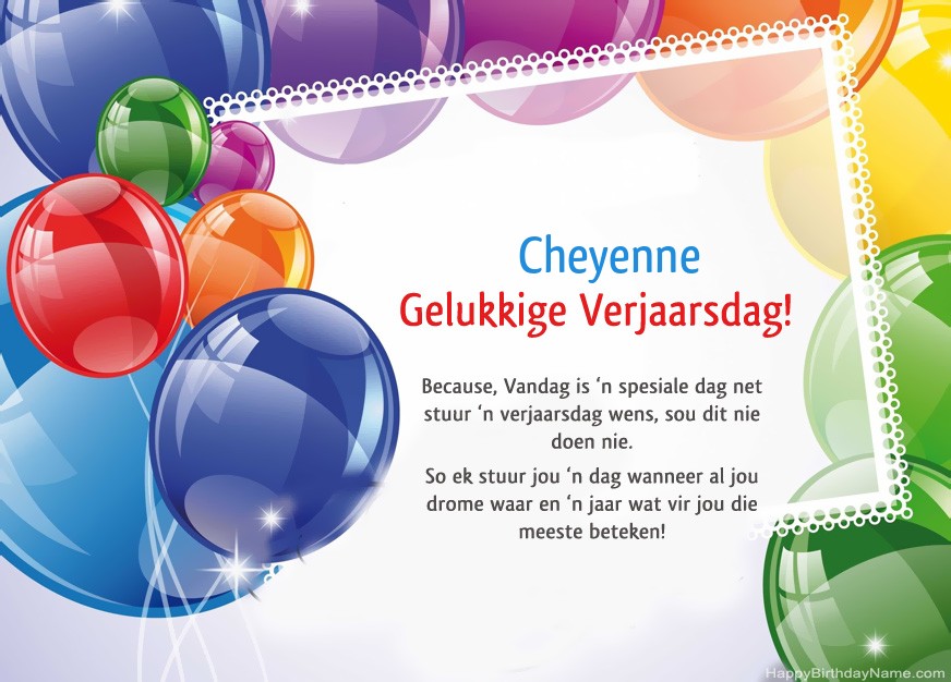 Gelukkige verjaardag Cheyenne!