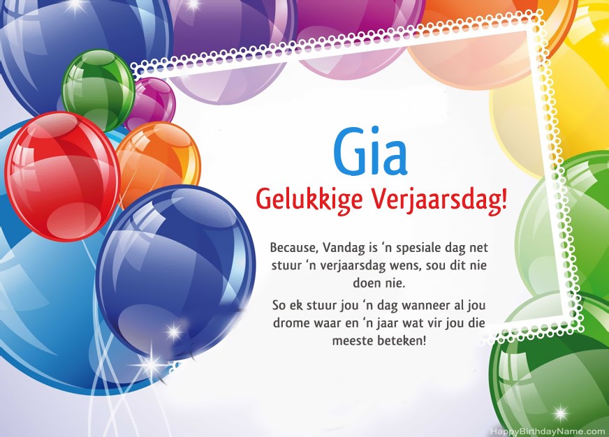 Gelukkige verjaardag Gia!