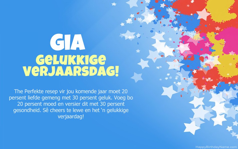 Baie geluk met die verjaarsdag van Gia