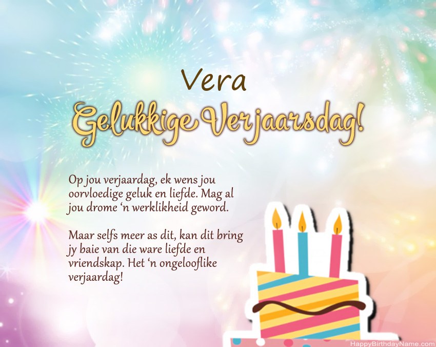 Gelukkige verjaardag Vera in vers