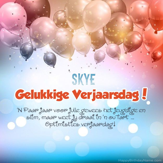 Gedigte op verjaardag vir Skye