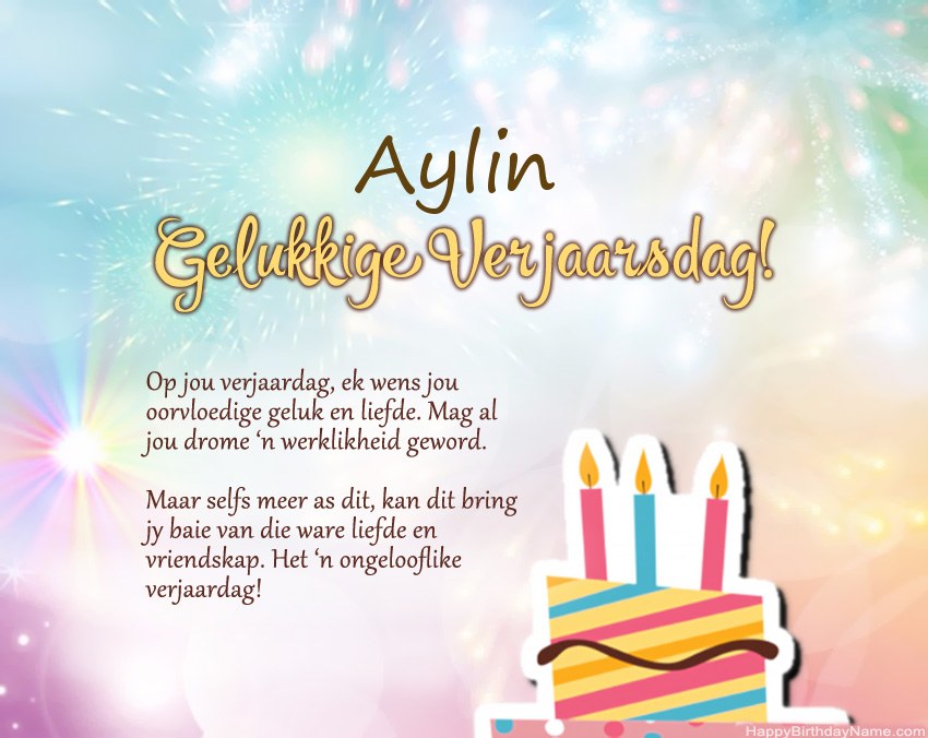 Gelukkige verjaardag Aylin in vers