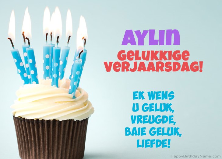 Baie geluk met die gelukkige verjaardag van Aylin