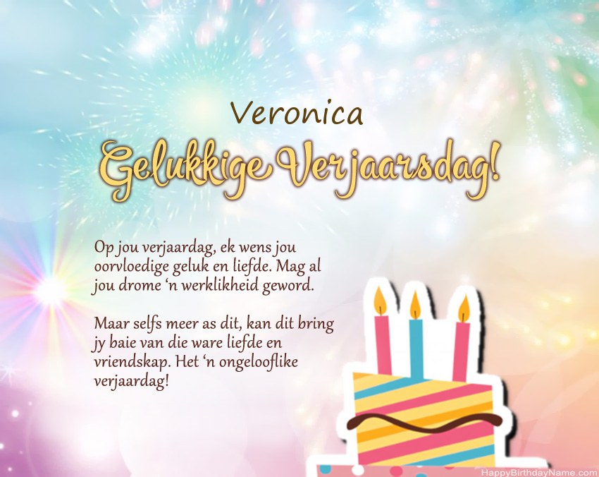 Gelukkige verjaardag Veronica in vers