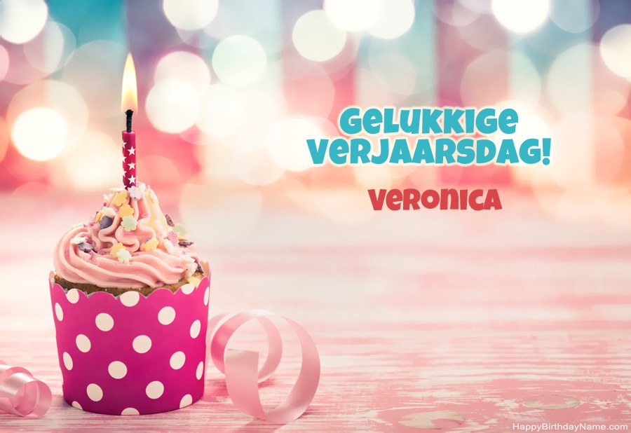 Laai gelukkige verjaardagkaartjie Veronica gratis af