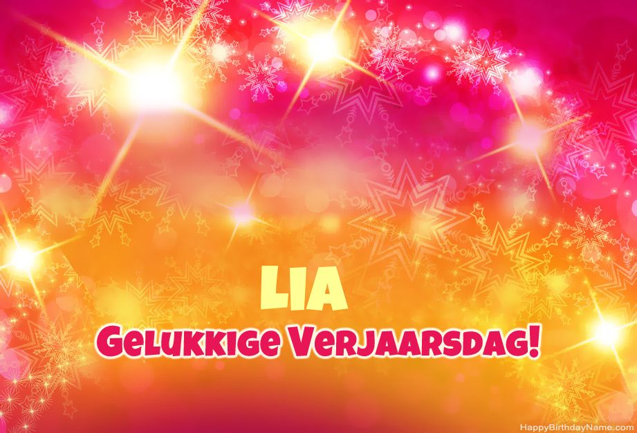 Baie geluk met die gelukkige verjaardag van Lia