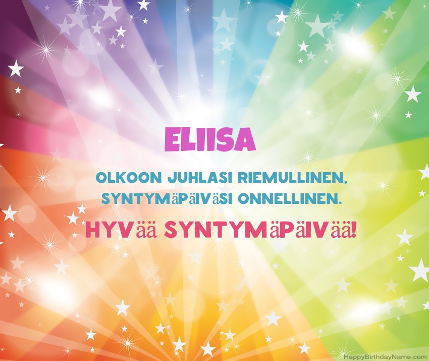 Lataa onnellinen Syntymäpäivä Eliisa