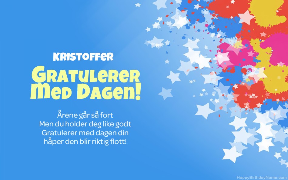 Gratulerer med Kristoffer fødselsdag