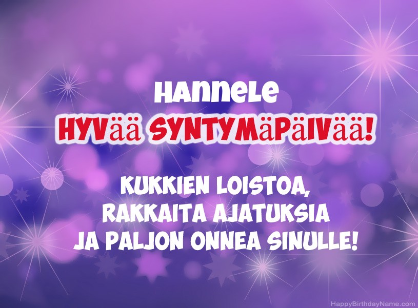 Onnittelut Hannele onnea!