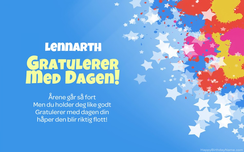 Gratulerer med Lennarth fødselsdag