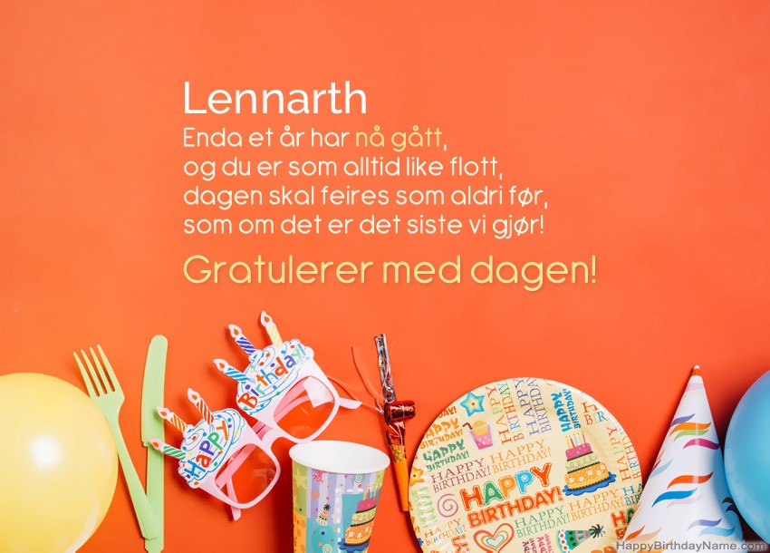 Morsomme gratulerer med fødselsdagskort til Lennarth