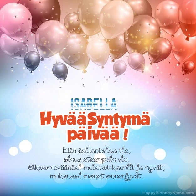 Hauskoja kuvia Hyvää Syntymäpäivää Isabella
