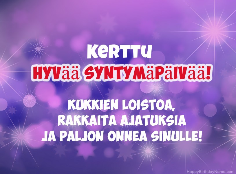 Onnittelut Kerttu onnea!