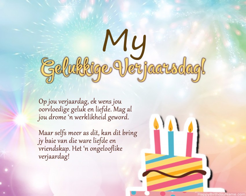 My Gelukkige verjaardag in vers