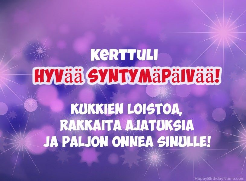 Onnittelut Kerttuli onnea!